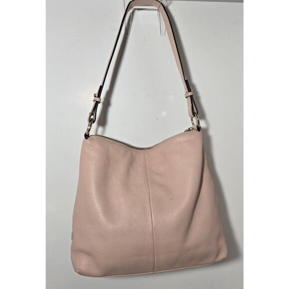 Karl Lagerfeld Paris Leather Hobo Shoulder Bag GiGi Soft Quilted Blush Pink - Picture 3 of 16